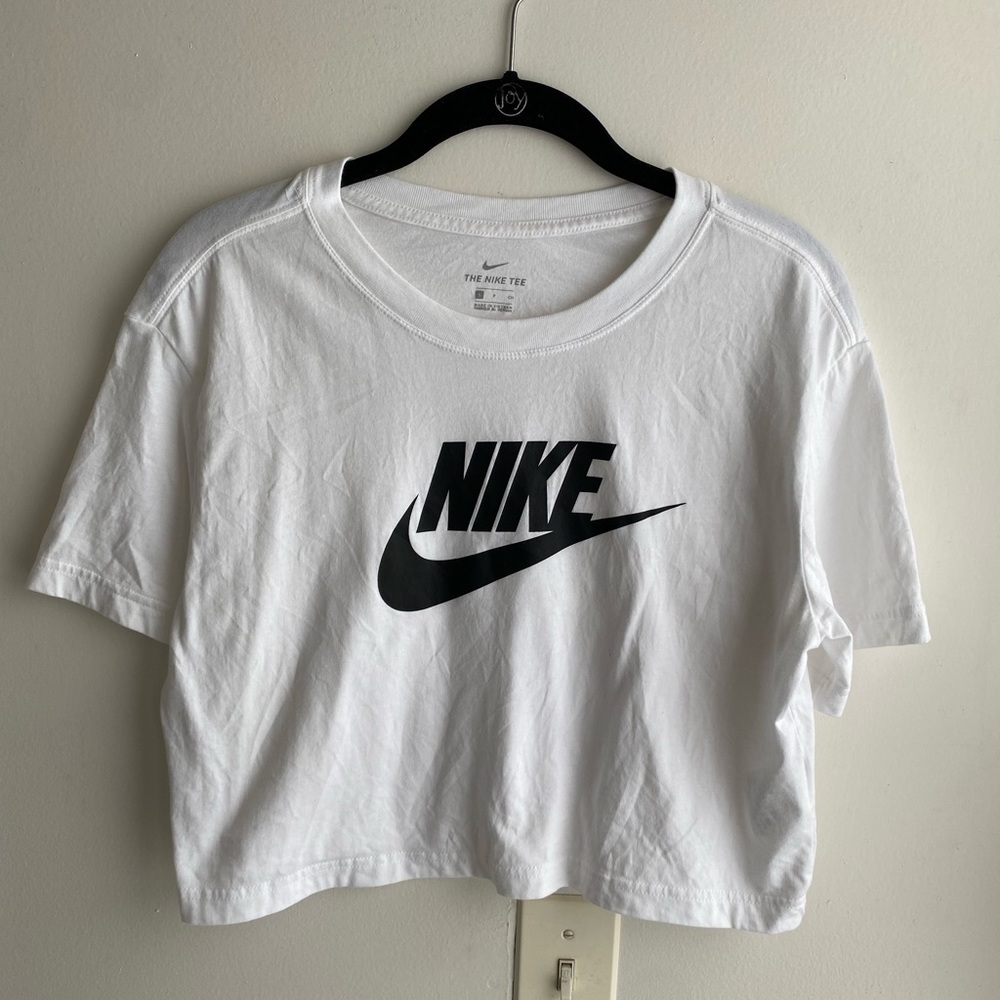 White Nike Crop Tee
